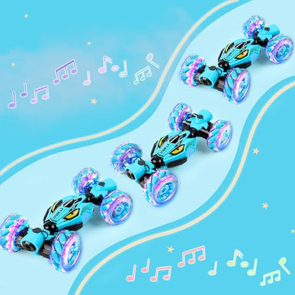 Gesture Sensing RC Stunt Car, 4WD Remote Control Toy with Dual Spray | 2.4GHz All-Terrain Off-Road Vehicle with Lights & Music, Boys Toys Age 6 -12 Year Old for Birthday Gifts - color: 4-whell