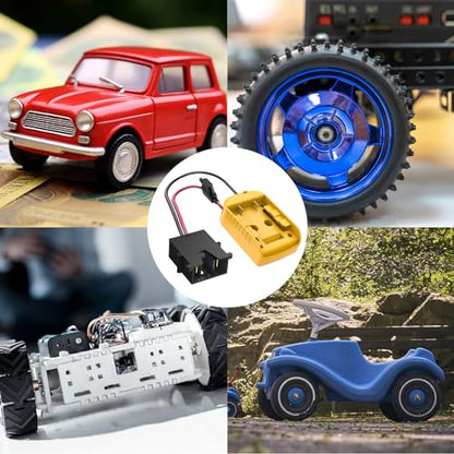 Ranoff Power Wheel Adapter 18V/20V Battery with Fuse & Wire terminals, Wheels Battery Conversion Kit Power Connector for DIY Ride On Truck, RC Car Toys and Robotics - size: for DT