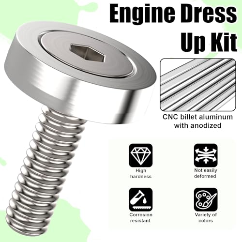 20 PCS Engine Dress Up Kit, CNC Finishing Fender Bumper Washers (Sliver) | M6 Aluminum Engine Bay Dress Up Kit, Fender Bolts for Trunk License Plate Frame - color: 20 pcs Silver