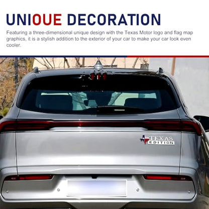 2 PCS Texas Flag Edition Emblems for Car, 3D Metal Off-Road Vehicle Badge Decals, Car Body State Flag Logo Sticker, Universal Personality Badge Modification Sticker for Cars Trucks (Silver)