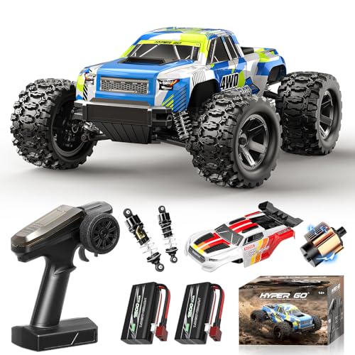 RC Cars 1:18 Scale 4WD Off-Road Fast Monster Truck, 36KPH High Speed Remote Control Car, Oil-Filled Shocks, Dual Body Shells, Portable for Outdoor Fun, 7.4V 1500mAh Batteries, 2.4GHz RC Truck