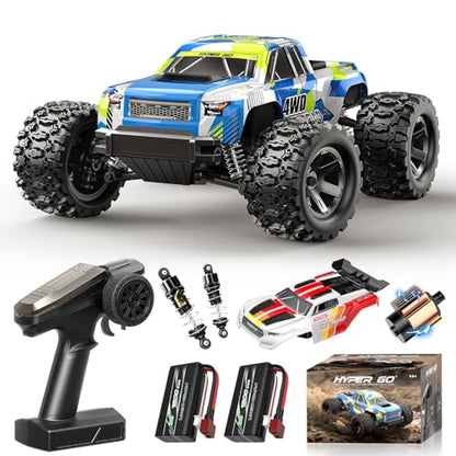 RC Cars 1:18 Scale 4WD Off-Road Fast Monster Truck, 36KPH High Speed Remote Control Car, Oil-Filled Shocks, Dual Body Shells, Portable for Outdoor Fun, 7.4V 1500mAh Batteries, 2.4GHz RC Truck