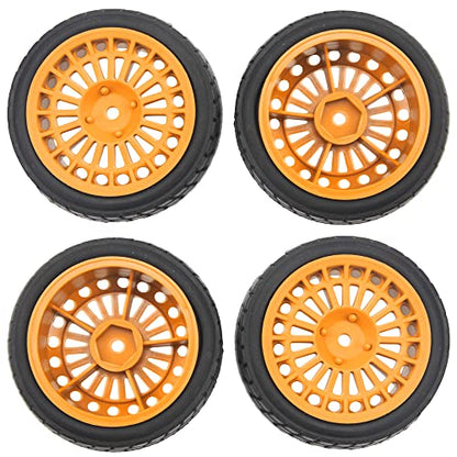OD2.75'' Nylon 12mm Hex Hub Wheel Rims & Rubber Tires Compatible with HSP Tamiya HPI Traxxas 1/10 1/12 On-Road Car,WLtoys 144001 A959 124018 LaTrax RC Buggy (Brown) - color: Brown