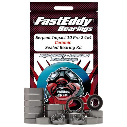 FastEddy Bearings Compatible with Serpent Impact 10 Pro 2 4x4 Ceramic Sealed Bearing Kit