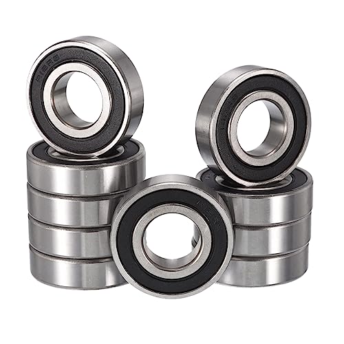 R12-2RS Deep Groove Ball Bearings, ID 3/4" x OD 1-5/8" x Width 7/16" Double Rubber Sealed Ball Bearing Pre-Lubricated Chrome Steel Z2 Lever 10pcs - size: R12-2RS 3/4"x1-5/8"x7/16"