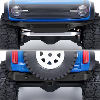 Aluminum Front & Rear Bumper Set for 1/30 Scale RC Crawler Chassis, CNC Upgrade Bumpers with Mounting Screws (Black/Red) (Black) - color: Black