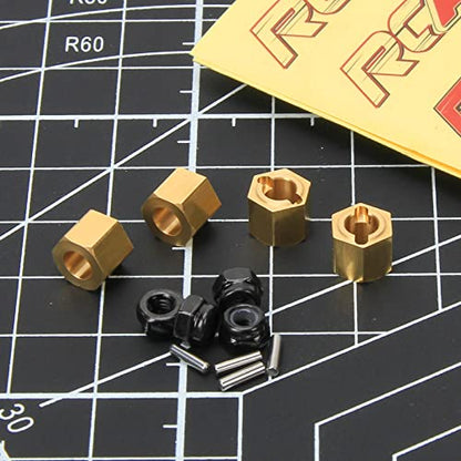 RCAWD for FMS FCX24 1/24 Upgrades, Thickened Brass Wheel Hex Hub Adaptors H7*6.2mm Parts Crawlers