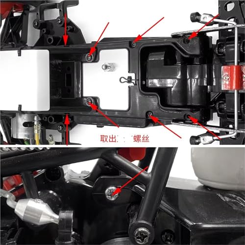 RC Car Transmission Shaft For Tamiya 1/10 For HotShot 58391 4WD Buggy Truck RC Car Parts Center Drive Shaft Joint Drive Cup Dog Bone Transmission Shaft Accessories(Red) - color: Red