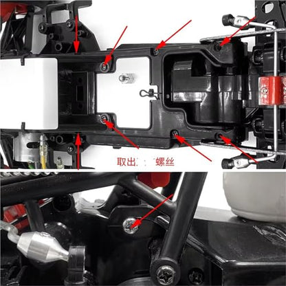 RC Car Transmission Shaft For Tamiya 1/10 For HotShot 58391 4WD Buggy Truck RC Car Parts Center Drive Shaft Joint Drive Cup Dog Bone Transmission Shaft Accessories(Red) - color: Red