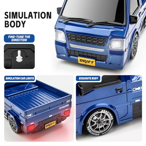 1/24 4WD RC Drift Car, 2.4GHz 20KM/H High Speed Remote Control Racing Car with Drifting Tires, Gift for Kids Adults