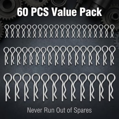 RC car Body Clips, R-Type Clips, and Battery Cover Clips. Suitable for 1/8, 1/10, and 1/18 Scale Model Cars. 60-piece RC car Body R-Type Clip Set,