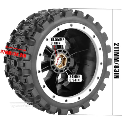 MX43 RC Wheels and Tires Truck Tires for 1/5 KRATON 8S EXB AVC 4X4 RTR,1/5 Outcast 8S EXB AVC 4X4 RTR,1/5 X-MAXX 8S,Pro-line Racing Badlands Tires w/Wheel Hex,4PCS,White - color: White(4pcs)