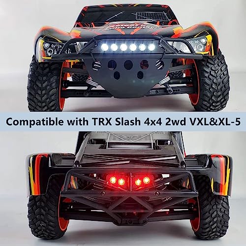 MORLORDY RC Front and Rear LED Light Kits Headlight Taillight for 1/10 TRX Slash VXL XL-5 Upgrades 4x4 2WD Truck
