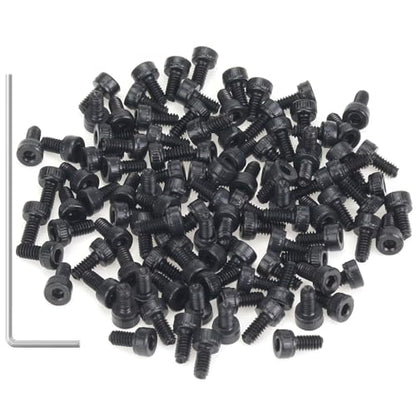 105 Pieces M2 x 4mm Socket Head Cap Screws, Thread Pitch 0.4mm, Sutemribor M2 Black Screws, 12.9 Grade Alloy Steel, Black Oxide Finish, Fully Threaded - size: M2 x 4mm, style: Socket Head