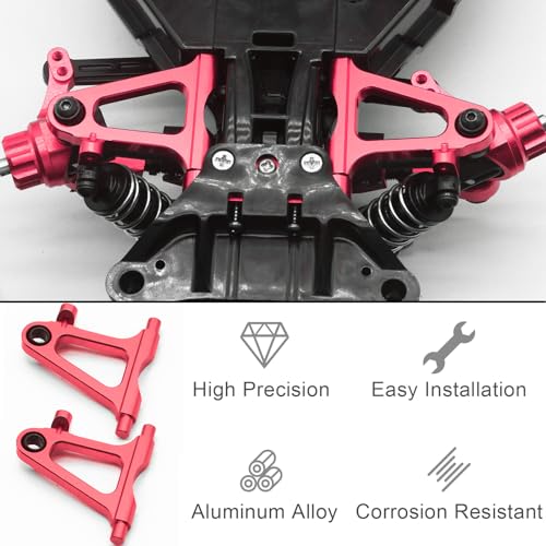 Aluminum Alloy Front & Rear Lower Suspension Arms Kit for Tamiya TT02 1/10 Scale on Road RC Car Upgrade Parts, High-Precision TT-02 Lower Arms Set, Includes TT02 Chassis Lower Front/Rear Arms & Screws - color: Red, size: Front Rear Lower Suspension Arms