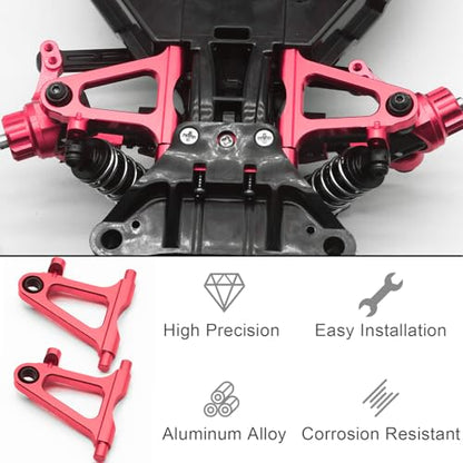 Aluminum Alloy Front & Rear Lower Suspension Arms Kit for Tamiya TT02 1/10 Scale on Road RC Car Upgrade Parts, High-Precision TT-02 Lower Arms Set, Includes TT02 Chassis Lower Front/Rear Arms & Screws - color: Red, size: Front Rear Lower Suspension Arms