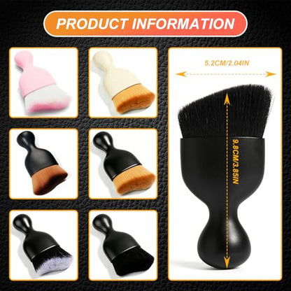 Car Interior Detailing Brush, Soft Bristle Car Interior Cleaning Tool, Auto Air Conditioning Outlet Cleaning Brush, Dusting Brush for Panel Air Vent Dashboard Leather (Black Brown) - color: Black Brown