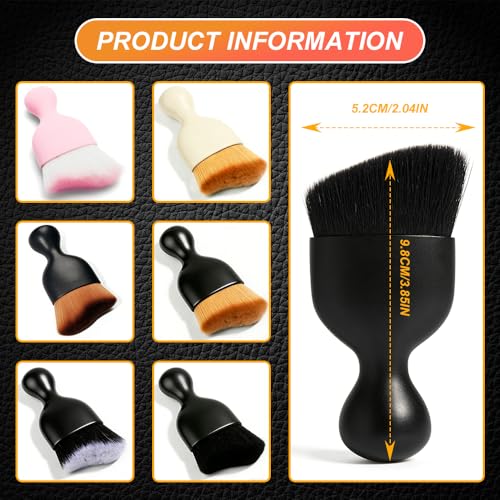 Car Interior Detailing Brush, Soft Bristle Car Interior Cleaning Tool, Auto Air Conditioning Outlet Cleaning Brush, Dusting Brush for Panel Air Vent Dashboard Leather (White) - color: White