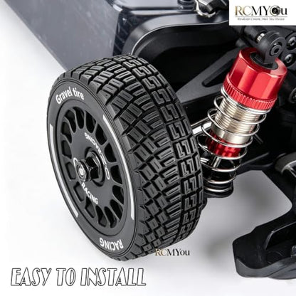 RC Highway Wheels and Tires Set w/Plastic Wheels Rim for 1/14 M-J-X14301 14302 14303 14304 RC Car,RC Tire Highway Tires Soft Tire,(4PCS) RC Vehicle Wheel,Scale On/Off Road Wheel,Black - color: Black(rc Wheels Tires)