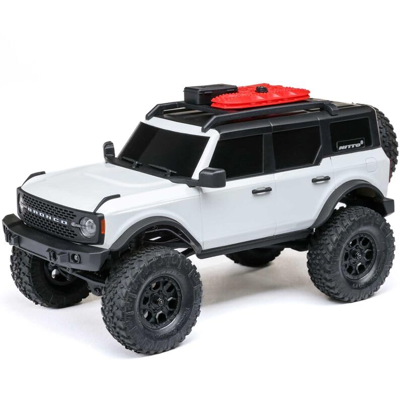 Axial 1/24 SCX24 F Bronco 4X4 RTR Brushed Rock Crawler (Battery & Charger Included) - Remote Control Car, RC Cars, RC Rock Crawler 4WD RTR 1/24 Scale for Adult (White (AXI00006V2T4)) - color: White (Axi00006v2t4)