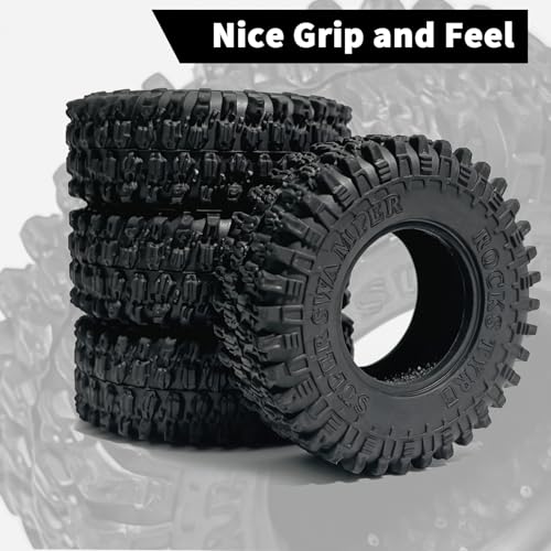 RC Tires 1.0" Cling On Tire for 1/24 RC Crawlers SCX24, 1/16 XIAOMI Jimny