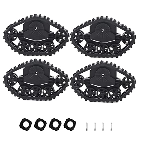 4pcs RC Car Tire Wheel Rubber Crawler Tyre for WPL 1/16 RC Military Truck, Replacement RC Tyre with ABS Reinforcement, High - Grip Tread Design for Off - Road Terrain and Rough Sur