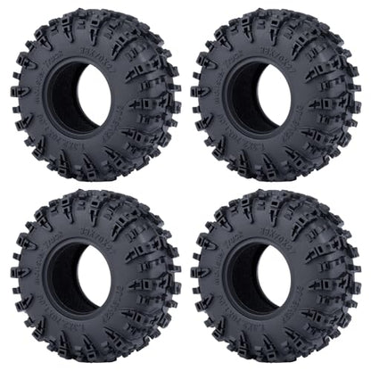 4PCS 1.3" Beadlock Tires with Foam Insert for 1/18 1/24 Axial SCX24 AX24 TRX4M RC Crawler Truck Car Upgrade Parts - color: # a