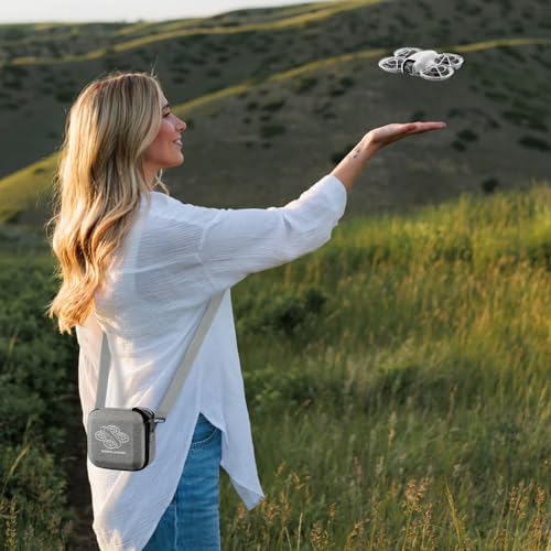 GAGITERVR N2 Small Neo Hard Carrying Case, Travel Shoulder Bag with Soft Lining, Portable Protection for Dji Neo Drone, Up to 3 Flight Batteries & Accessories, Ideal for Trip and Home Storage, Gray - size: For 3 Batteries