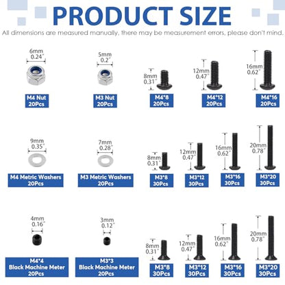 Glarks 502Pcs Universal RC Screw Kit Screws Assortment Hex Socket Head Screws and Tools Set Hardware Fasteners compatible with Traxxas Axial Redcat HPI Arrma Losi 1/8 1/10 1/12 1/16 Scale RC Car Truck