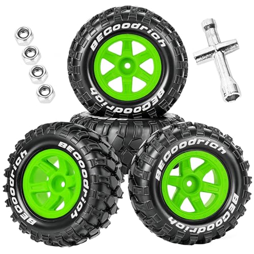 RC Wheels and Tires Off Road Monster Truck TRX E-REVO Summit HPI SAVAGEGT-2XS REDCAT Volcano-16 for 1/12 1/14 1/16 E-REVO RC 16208 16209 16210,Rc Plastic Wheels,Green - color: Green- (Rc Wheels Tires)