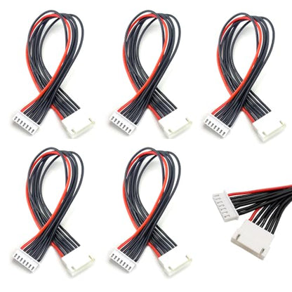 SoloGood JST-XH 6S Balance Plug Extension Lead Wire 22AWG 200mm Battery Balance Plug Cable 5 PCS for LiPo Battery Balance Charging Silicone Wire
