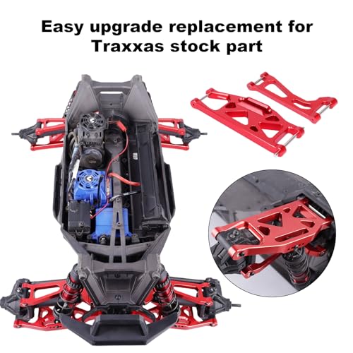 6061-T6 Aluminum Suspension Arms – Front & Rear Upper/Lower Link Set for Traxxas X-Maxx 89076 89086 (Replacement for WideMaxx 8995/8998/8999, Red, 8PCS) - color: Red