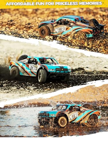 1/8 Scale Brushless RC Cars for Adults，Max 40mph Electric Off-Road Monster Truck,Waterproof High Speed RC Car 4WD Remote Control Car with 3S Lipo 30+ Min Play, All Terrain