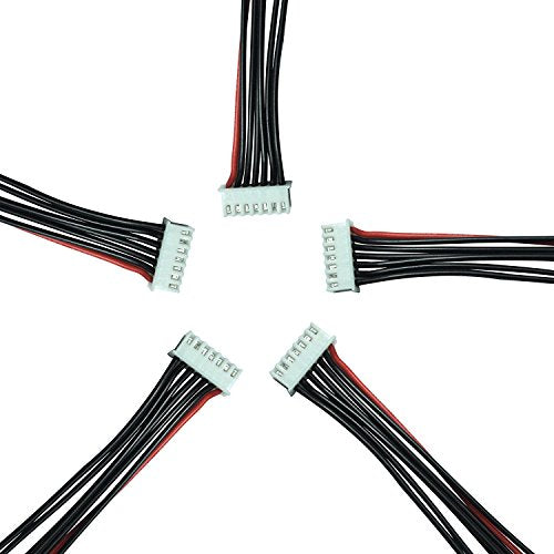 FLY RC 10pcs 22.2V JST 7 Pin Male Plug 6S LiPo Battery Balance Charger Cable Lead Wire Connector (10pcs 6s) - style: 10pcs 6s