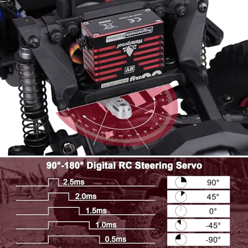 HobbyPark Direct Powered Waterproof High Torque RC Steering Servo 828oz-in 60kg Standard Servo Brushless Motor All Metal Gears High Speed HV 8.4-16.8V 180° for RC Car Crawler Truck Buggy Short Course
