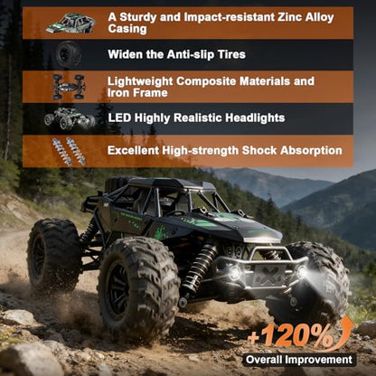 Fast Remote Control Car, RC Cars 1:16 4WD High Speed Motor | for Adults 30+KPH 2.4GHz Remote Control with No Delay Off Road RC Truck All Terrains RC Cars for Professional Enthusiast