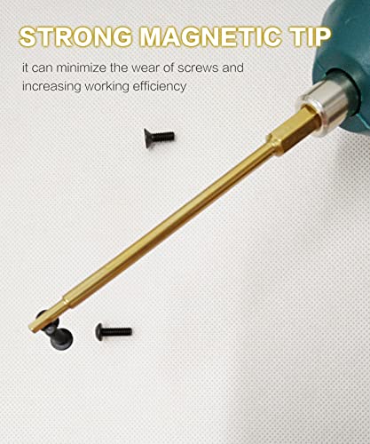 RC Hex Bit Set 1.5, 2.0, 2.5 & 3.0mm for Screwdrivers Electric Screwgun | S2 Steel,Hex Head Allen Wrench Drill,1/4" Shank,RC Repair Working Tools,Titanium Coating