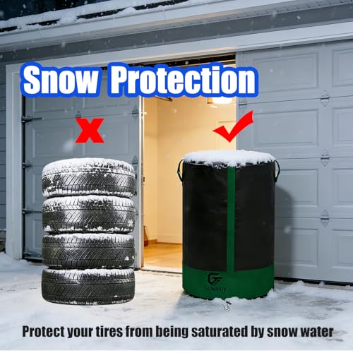 Black/Green 28-Inch Tire Storage Cover, Dust-Proof Universal Tire Cover | Waterproof & Dust-Proof Universal Tire Storage Cover, Fits Up to 28" Tires for Outdoor Storage - size: 28x34 in, style: Black+Green