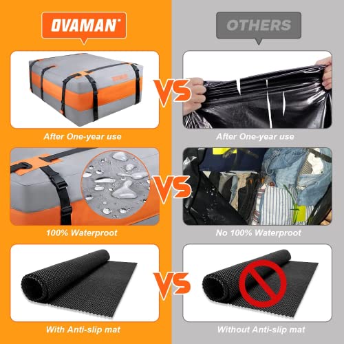 Car Rooftop Cargo Carrier Bag – 23 Cubic Feet Waterproof Heavy Duty 900D Roof Bag for All Vehicles SUV with/Without Roof Rack, Car Storage Bag with Anti-Slip Mat, 6 Hooks & Luggage Lock - size: 23 Cubic Feet