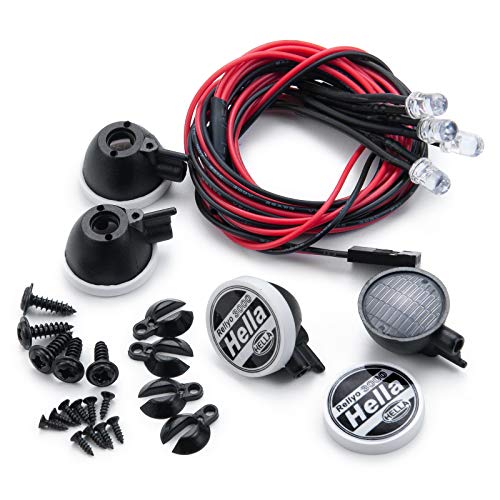 RC Car Round LED Light &Cover for 1/10 RC Crawler Axial SCX10 90046 CC01 D90 TRX-4 Tamiya HSP RC Car Parts (4 PCS)