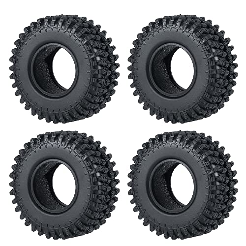 4PCS 1.0" Crawler Tires Rubber Wheel Tires for 1/24 Axial SCX24 90081 AXI00001 AXI00002 AXI00005 AXI00006 RC Crawler Car (54mm) - size: 54mm