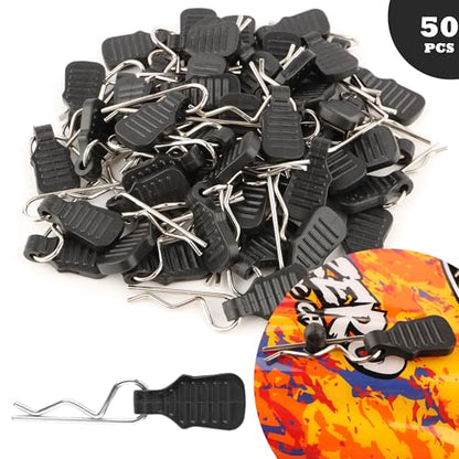 50 Pieces 1.2mm Universal RC Body Clips with Pull Tabs Car Clips RTR Clip Pins H165 Assembly Spare Parts for 1:8 1:10 1:12 Scale Redcat HPI Himoto HSP Exceed RC Car Parts Truck Buggy（Black - color: 1.2mm