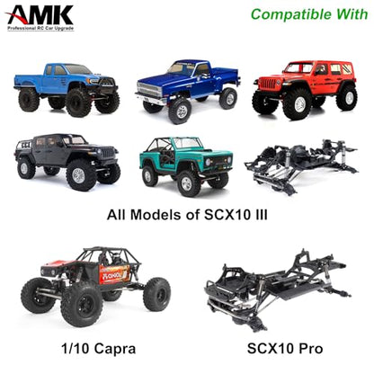 AMK SCX10 III Brass Diff Cover 76g 1/10 Capra Portal Axle Differential Housing Front Rear Set for RC Crawler Axial SCX10 Pro UTB10 Upgrades AR45P