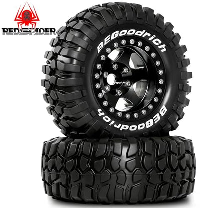 REDSPIDER 1.9'' Rock Crawler Tires OD 95mm/3.74'' (4PCS) For 1/12 RC Crawler MJX H12Y+ H12P Upgrade Replacement Tires (Black) - color: Black