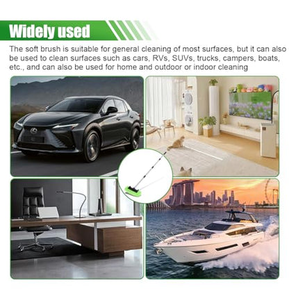 ZIMISI 59" Car Wash Brush with Long Handle, No Scratch Soft Bristle Cleaning Brush, Extendable Windshield Cleaner Tool, Car Cleaning Kit for Boat, RV, Truck, House Siding, Solar Panel (Green) - color: Green