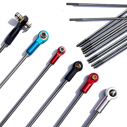 M3 11.8Inch Pushrod Connector 304 Stainless Steel Rod Linkage for RC Model Airplane Helicopter Boat Car DIY Parts 12Pcs - size: M3x11.8"