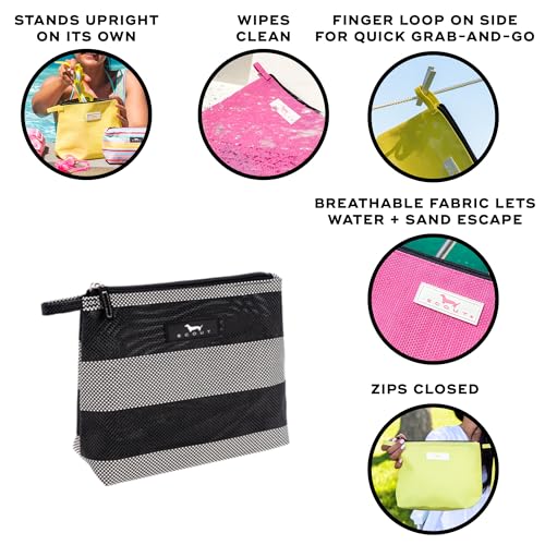 SCOUT Go Getter Pouch- Water-Resistant, Toiletry Bag - Baja Black | Features a convenient finger loop and zips closed. Folds flat, and easily wipes clean. Perfect for the beach and pool - color: Baja Black