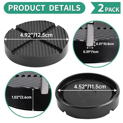 Universal Floor Jack Rubber Pad Jack Pad Adapter Pinch Weld Side Frame Rail Protector Puck/Pad (2 Pack) - color: 2 Pack
