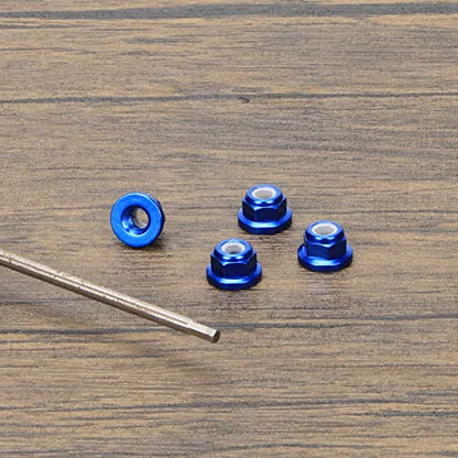 RCAWD Wheel Nuts for 1/7 UDR Unlimited Desert Racer 85086-4, New Maxx 1/10 Monster Truck 89086-4 89076-4 Upgrades, Hubs Hex Adapter M5 5mm Flanged Nylon Hop Ups Parts for #8447 Blue - color: Blue
