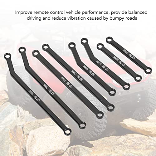High Clearance RC Front Links Set for AXIAL SCX24 1/24 RC Crawler Car Aluminium Alloy RC Steering Linkage Rod Set (Black) - color: Black